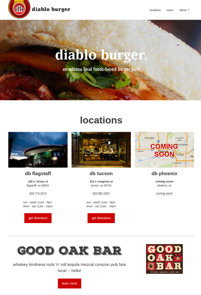 diablo burger web design screenshot